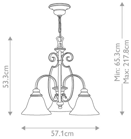 Lustră pe lanț Hinkley HK-CELLO3 CELLO 3xE27/60W/230V