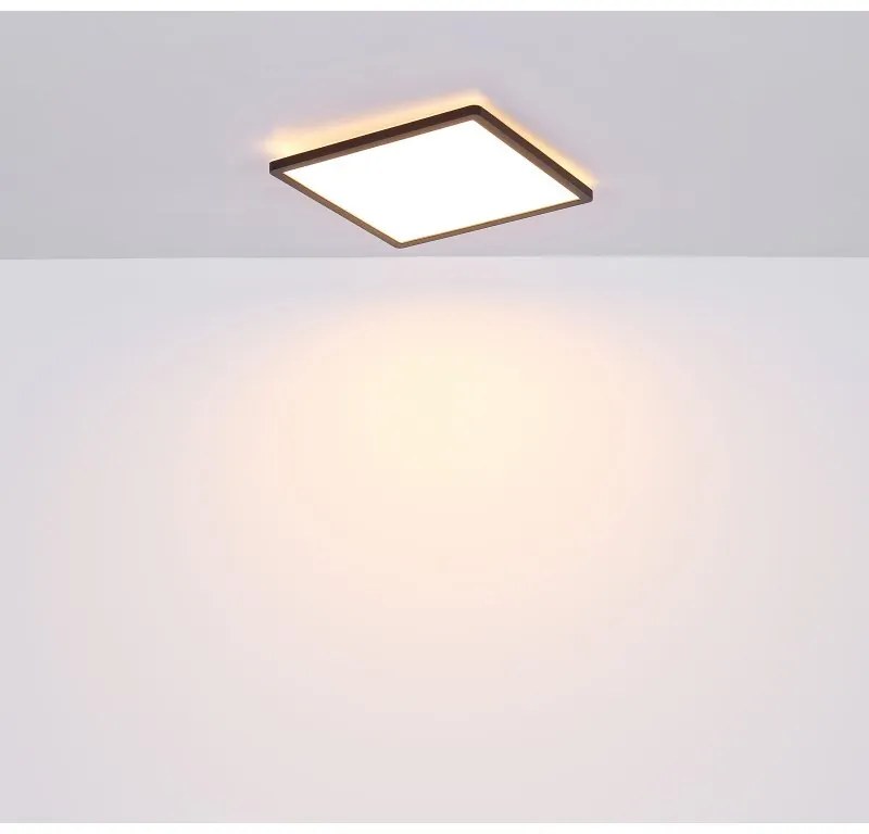 Plafoniera LED design slim Sapana negru 42x42cm