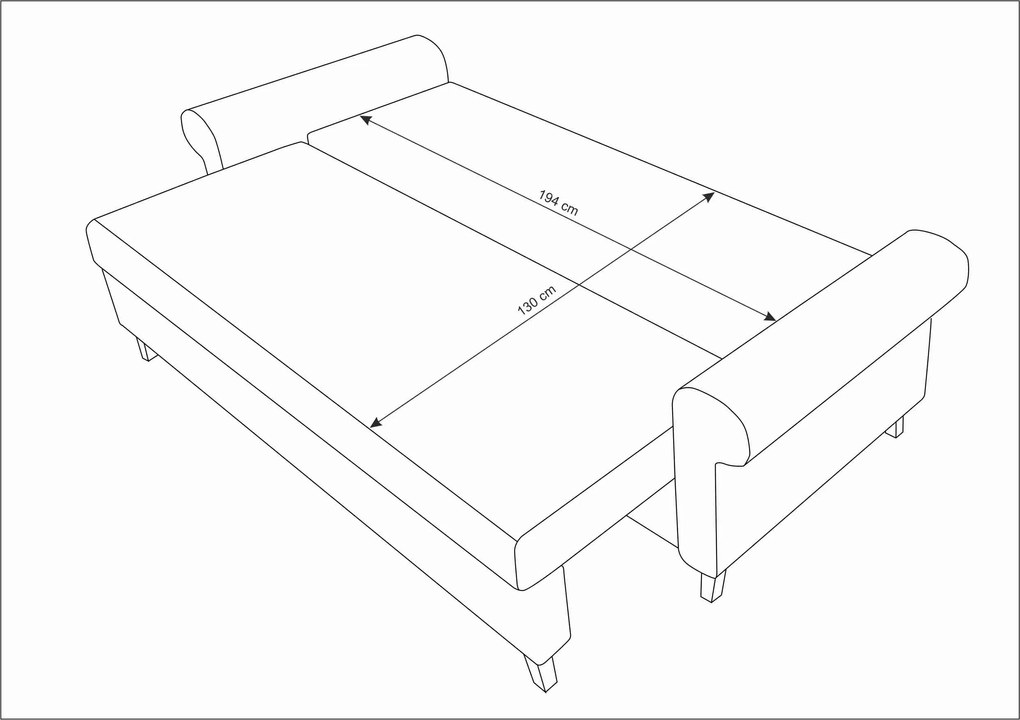 Canapea trei locuri Ostrol 2 (gri). 1042668