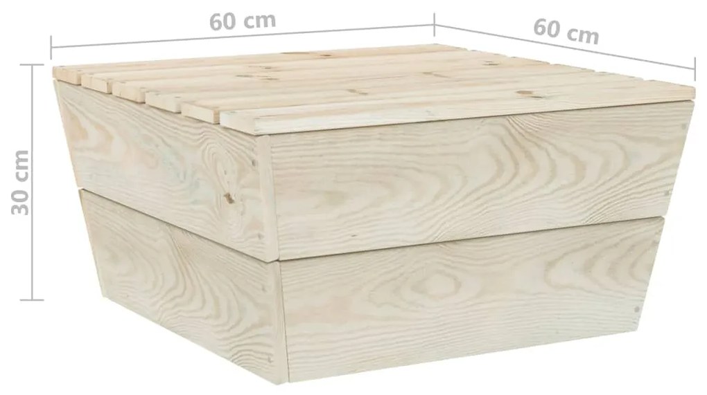 Mese de gradina, 2 buc., 60 x 60 x 30 cm, lemn de molid tratat 1, Masa (2 buc.)