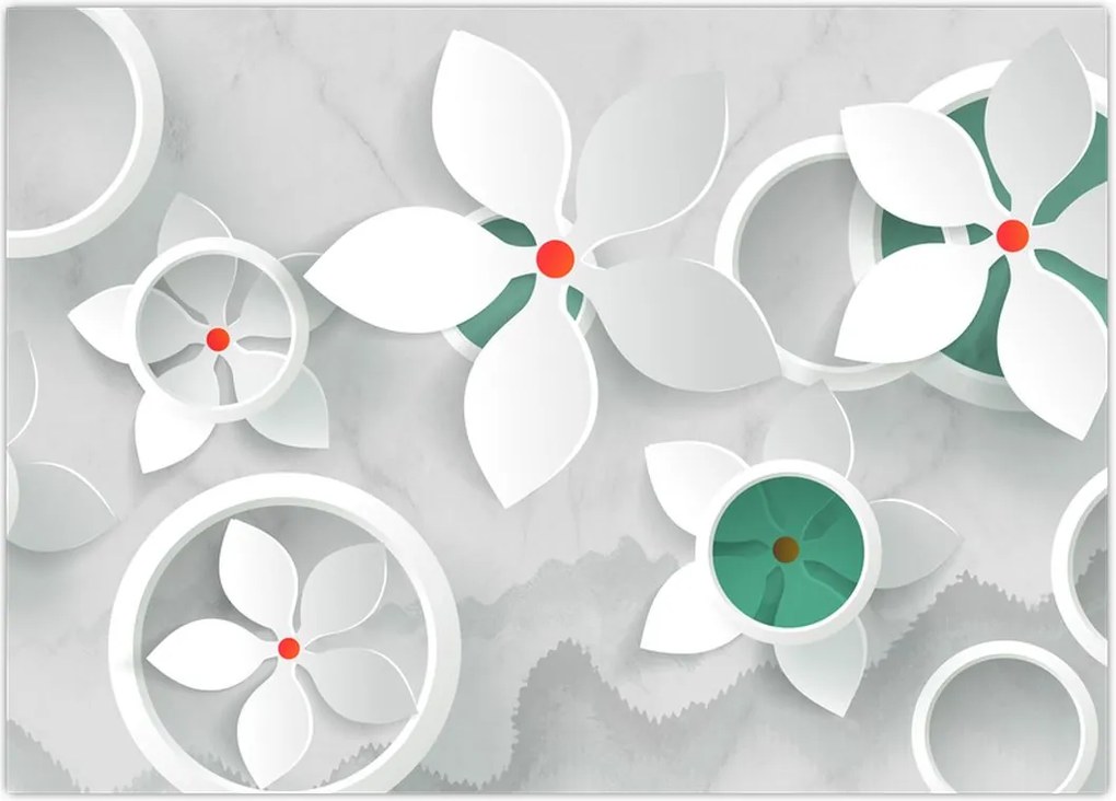 Tablou abstracției florale (70x50 cm)