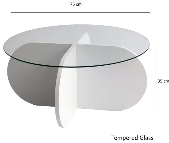Măsuță de cafea BUBBLE 35x75 cm alb/transparent