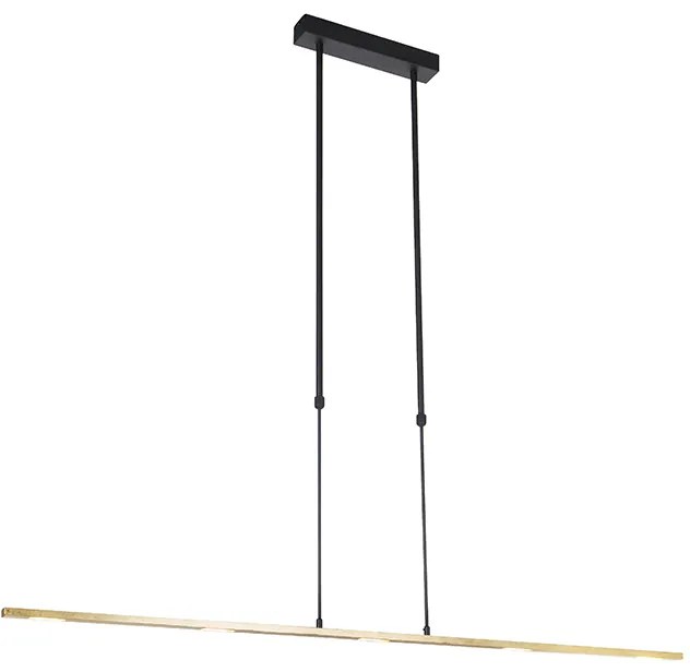 Lampă suspendată neagră cu auriu, inclusiv LED reglabil - Bold