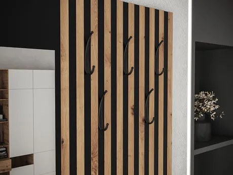 Mobilier hol Anrolat I (Stejar artisan + Negru + Alb) (cu oglindă). 1104702