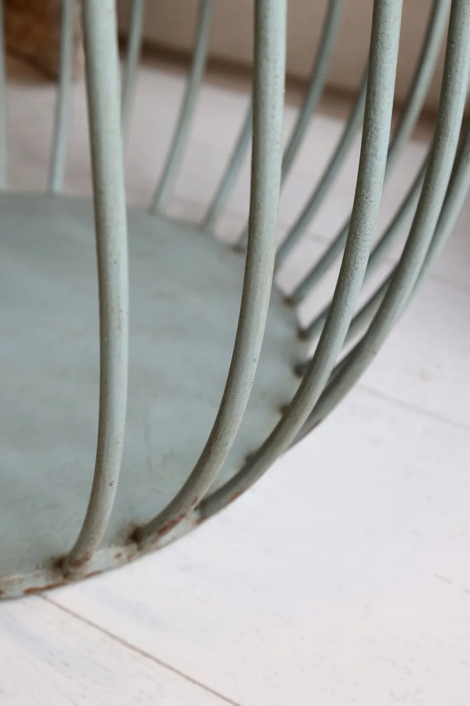 Set 2 măsuțe de cafea din lemn de chiparos și metal, aspect vintage