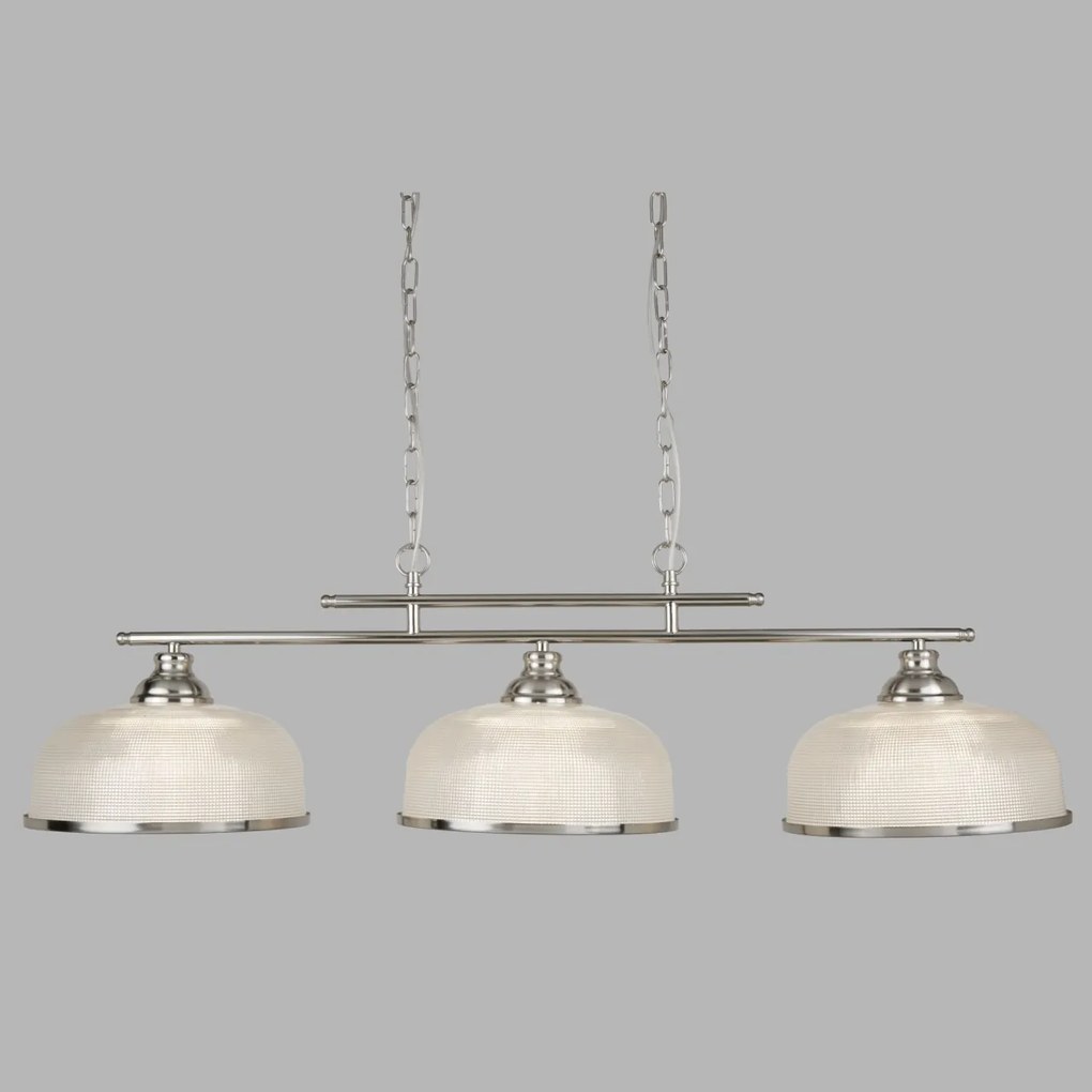 Lustra suspendata design clasic Bistro II 3L argintiu satin 3593-3SS SRT