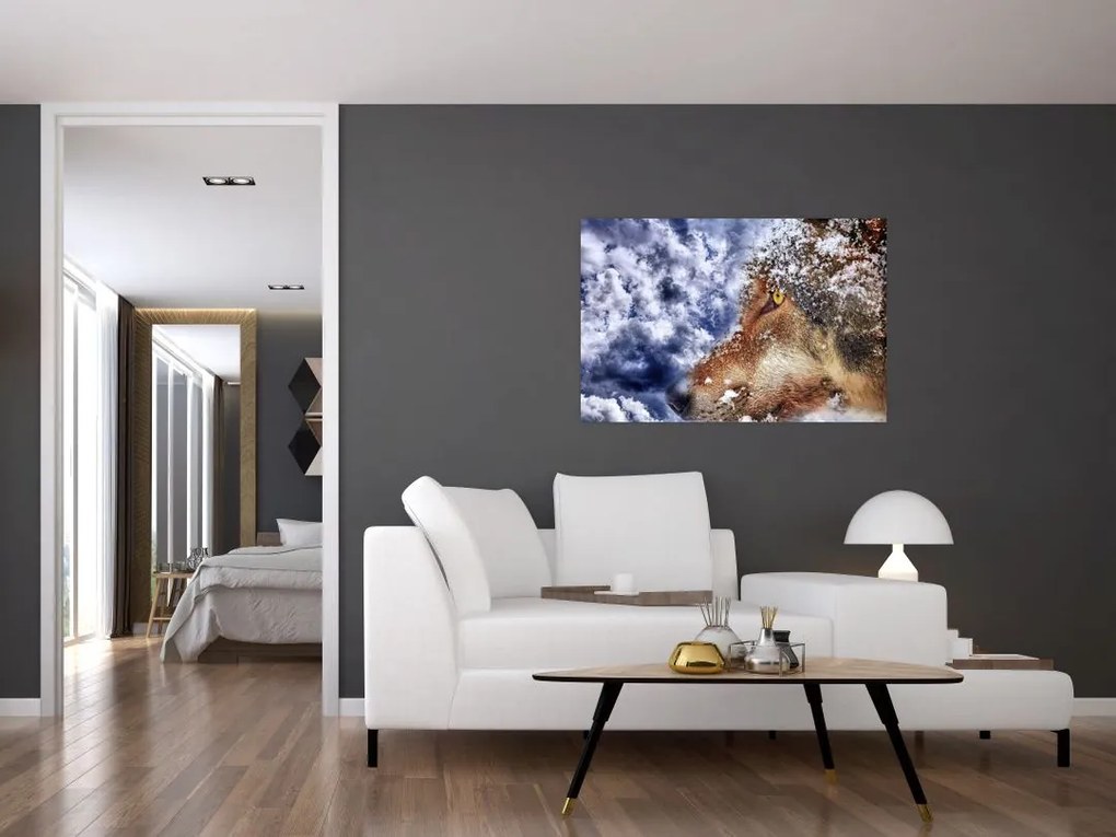 Tablou cu lup (90x60 cm)