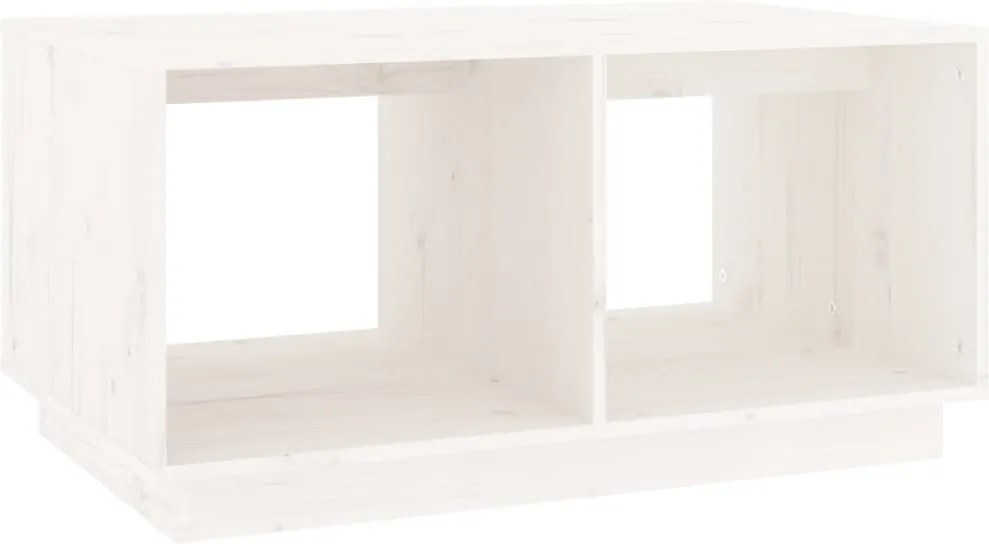 vidaXL Măsuță de cafea, alb, 80x50x40 cm, lemn masiv de pin