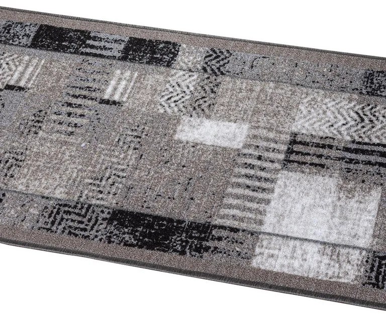 Covor runner Patchwork gri 67 x 150 cm