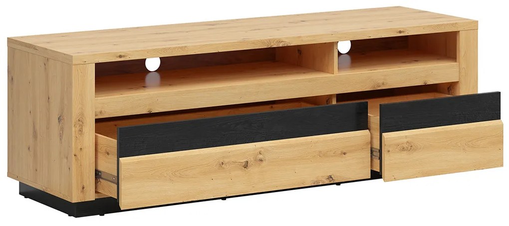 Masă TV/Dulap Ostia RTV2S (Stejar artisan + Stejar negru) ( cu iluminat LED). 1025965