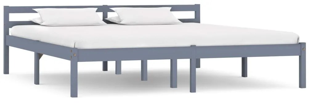 vidaXL Cadru de pat, gri, 180 x 200 cm, lemn masiv de pin