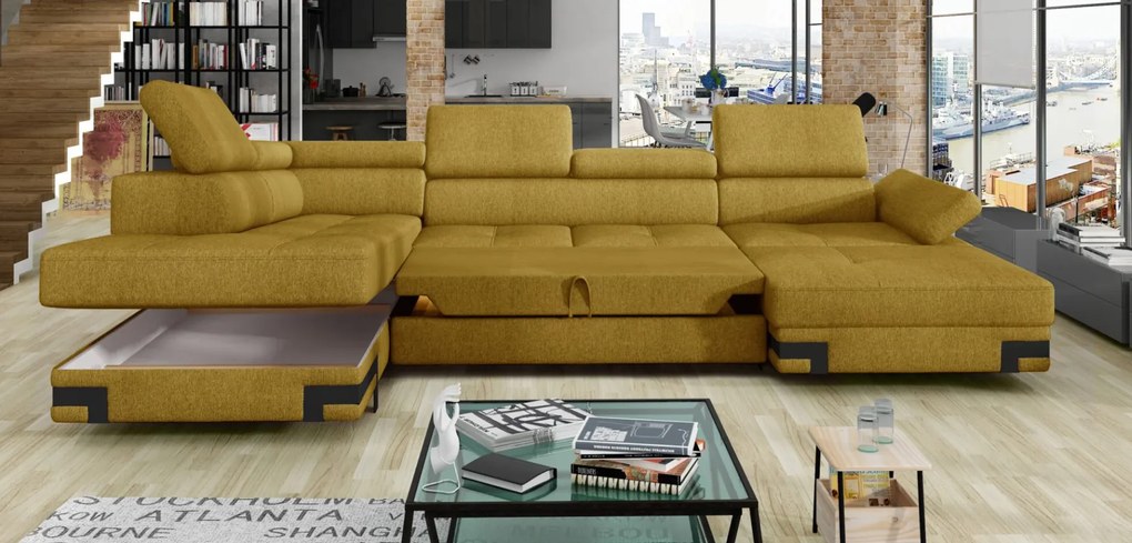 Coltar living extensibil Emporio XL pe dreapta – L339 x l223 x h95 cm