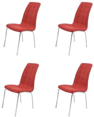 Set 4 scaune bucătărie S-02, culoare roșie
