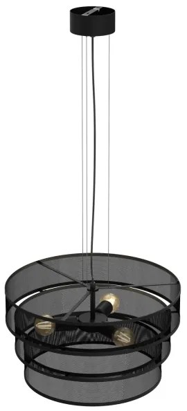 Lustră pe cablu GLUM 3xE27/60W/230V neagră