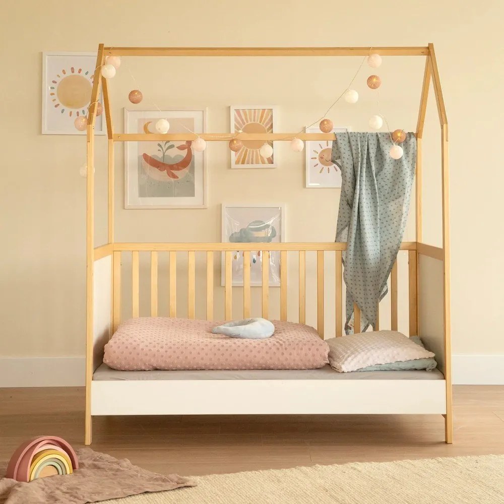 Pătuț alb-natural 70x140 cm – Roba