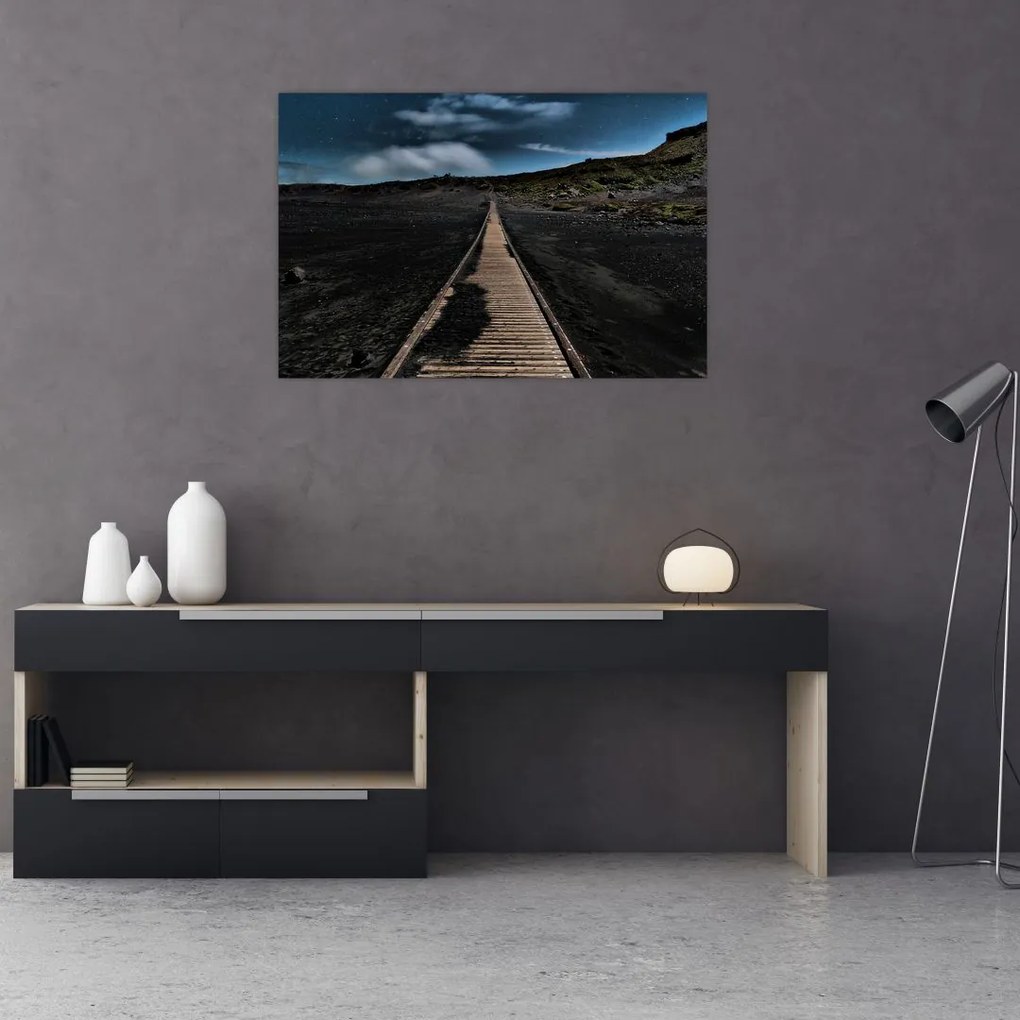Tablou drumul de lemn în amurg (90x60 cm)