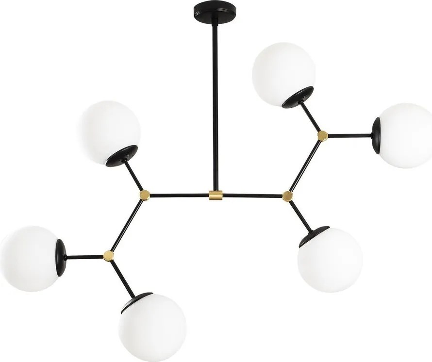 Lustră alb-negru cu abajur din sticlă Damar – Opviq lights