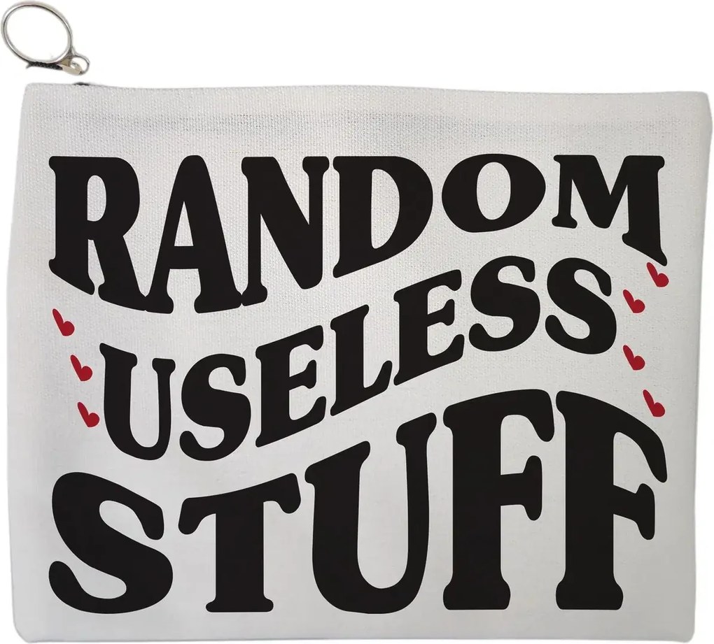 Portfard Cosmetice tip Plic, model Random useless stuff, 23x18 cm, Alb, BEKZ®