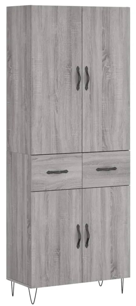 vidaXL Dulap înalt, gri sonoma, 69,5x34x180 cm, lemn compozit