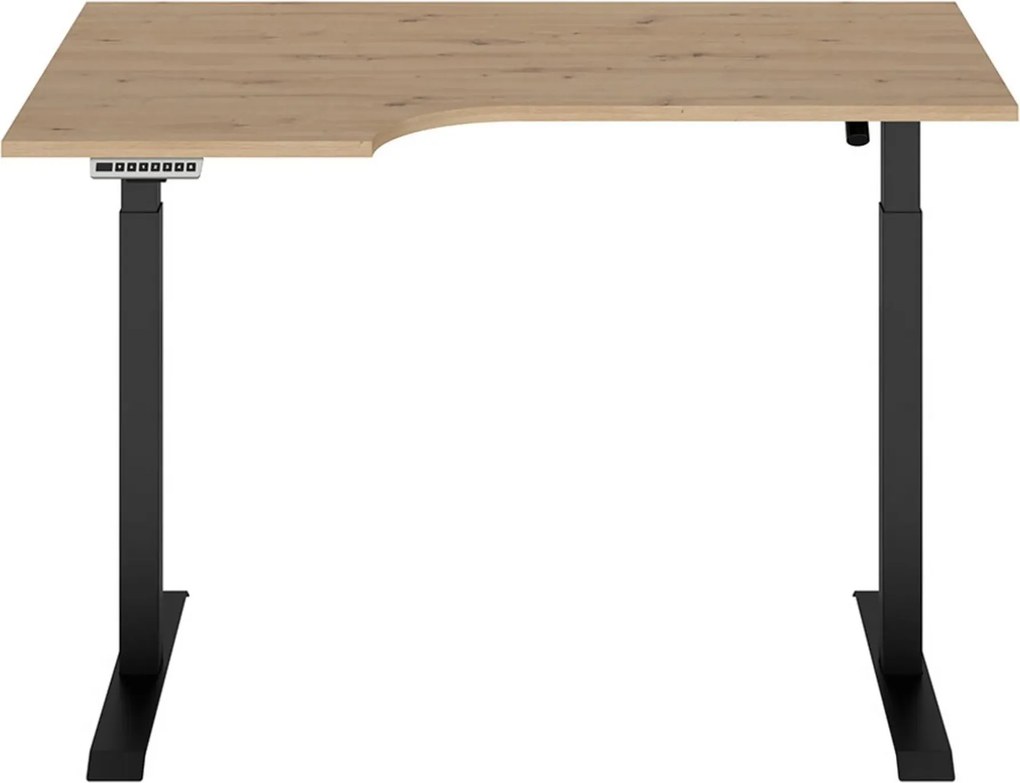 Masa birou SPACE OFFICE, stejar artisan/negru, PAL laminat/metal, pe s