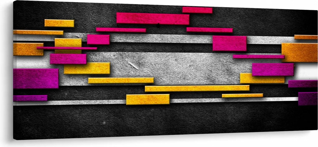 Tablou - Abstrac colorat, fundal negru (120x50 cm)