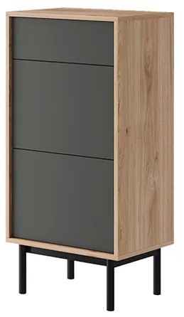 Dulap pantofi stejar jaskson hickory/grafit, BERGEN BGD54