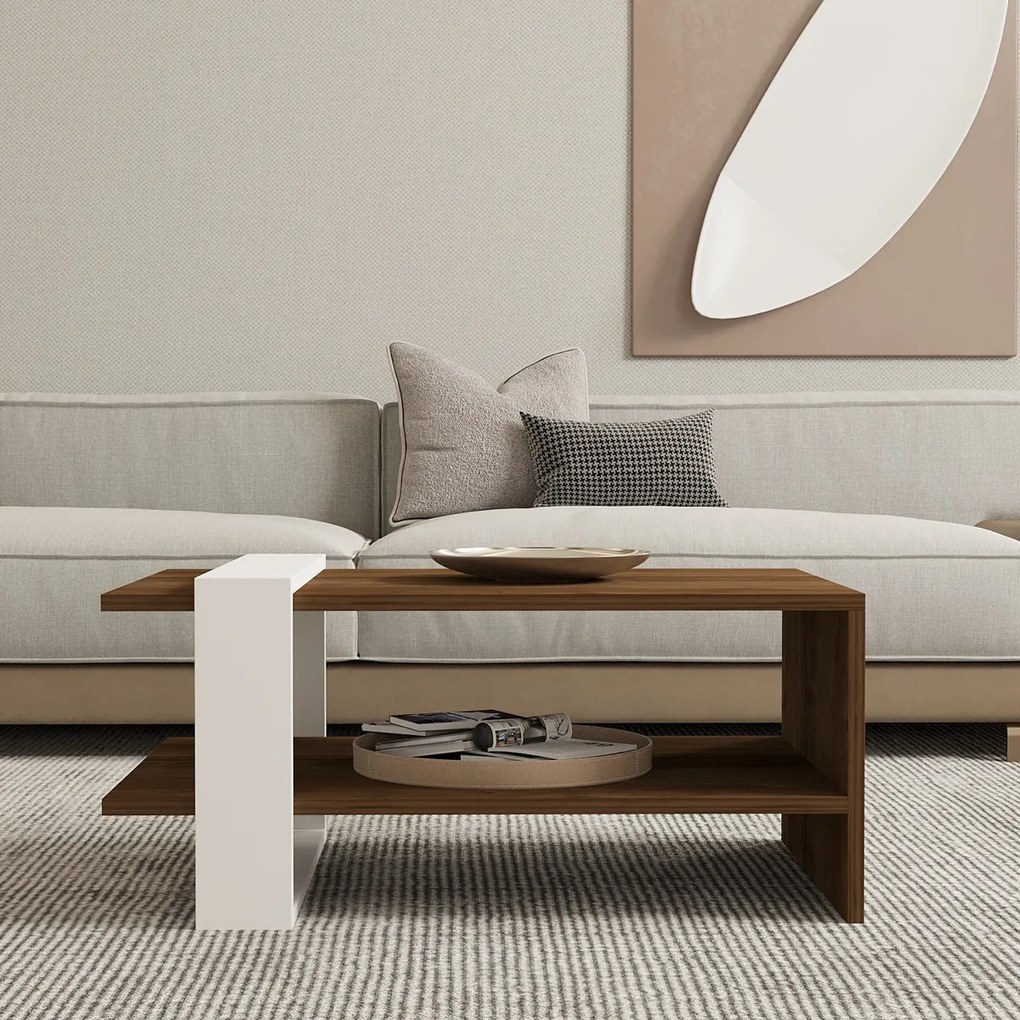 Masă de cafea Gaye Walnut White