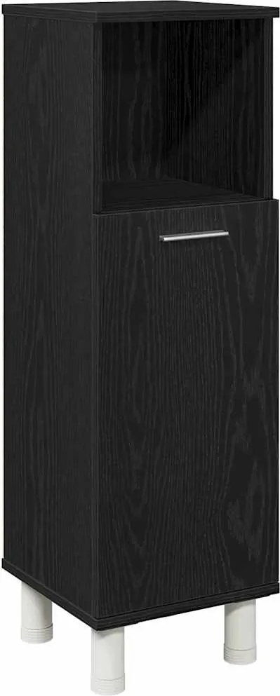 vidaXL Dulap de Baie cu ușă Stejar Negru 30 x 30 x 95 cm Lemn compozit