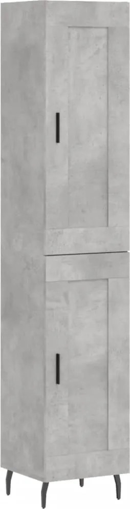 vidaXL Dulap înalt, gri beton, 34,5x34x180 cm, lemn prelucrat