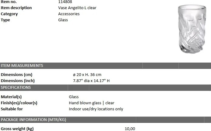 Vaza flori, Vas decorativ Angelito L 114808 HZ