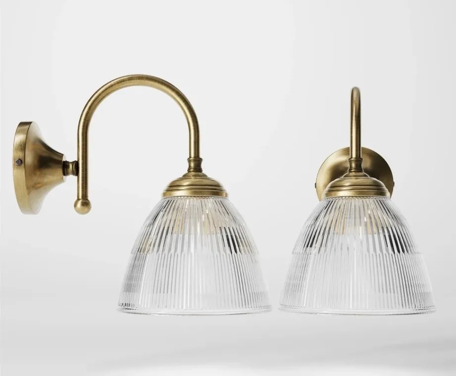 Aplica de perete stil neoclasic din alama si sticla Elide