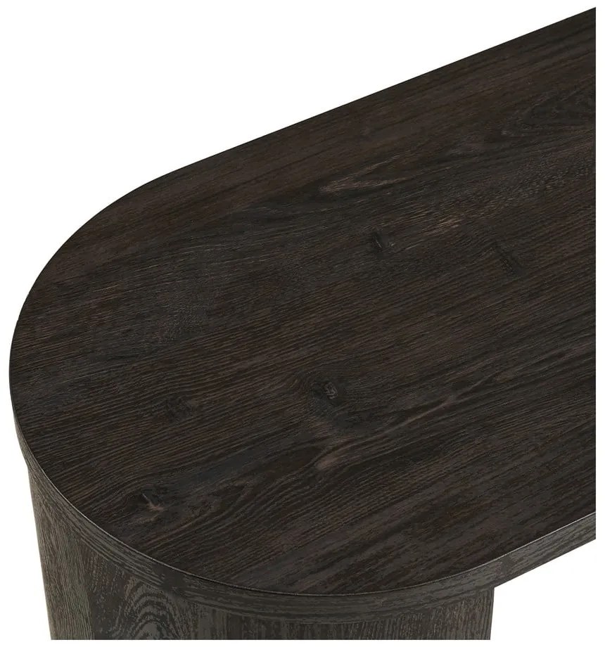Masă consolă maro închis cu aspect de lemn de stejar 38x114 cm Bibione – House Nordic