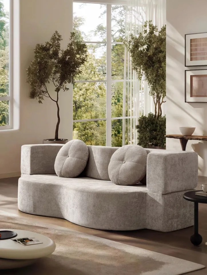 Canapea transformabilă în pat, spumă cu memorie HD, huse detașabile – 200×85×68 cm (Culoare: Mustar)