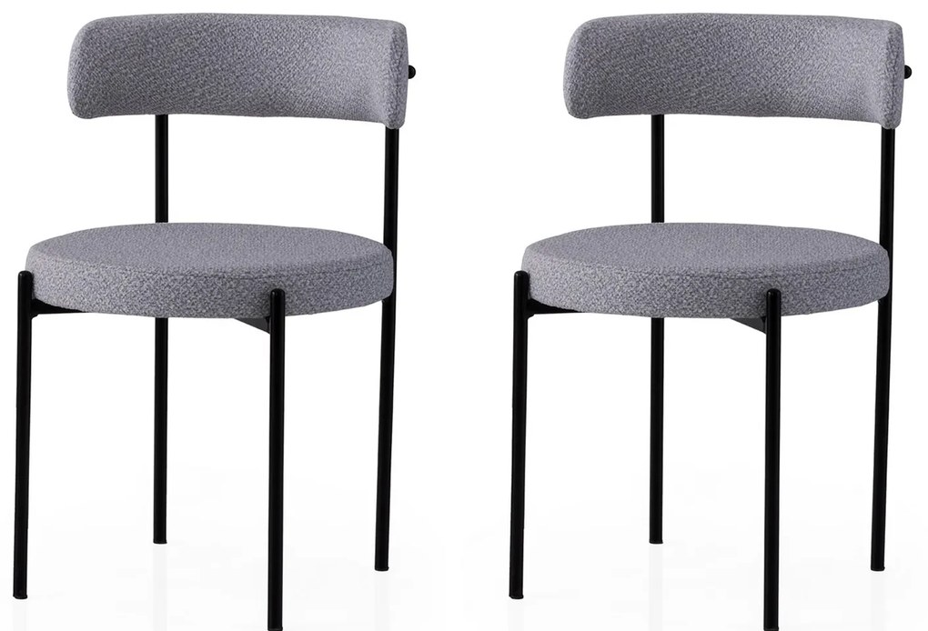 Set 2 buc. scaune bucătărie Gindera (Negru + gri închis). 1127583