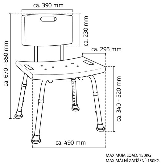 Ridder - Scaun cu spătar 49x85 alb
