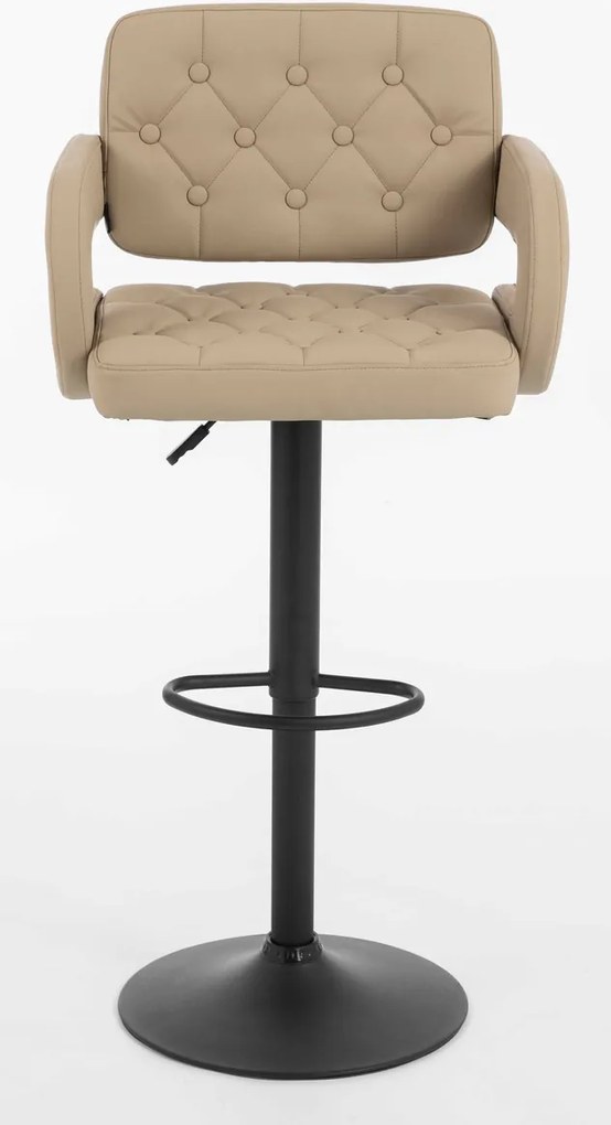 HR8403W Scaun Crem Piele Ecologica Premium Soft cu Bază Neagră