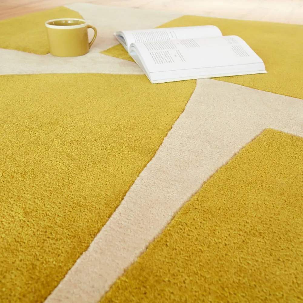 Covor galben ocru handmade din fibre reciclate 160x230 cm Romy – Asiatic Carpets
