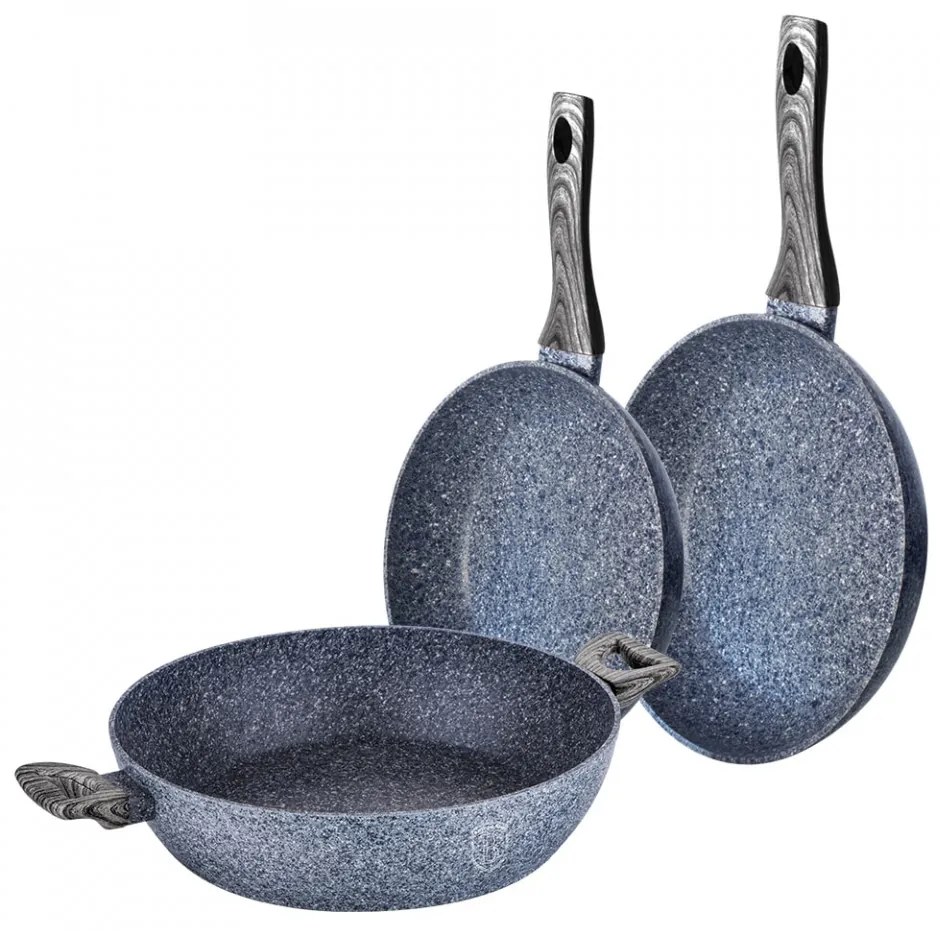 Set tigai marmorate (3 piese) din aluminiu forjat Forest Dark Gray Line Berlinger Haus BH 1581