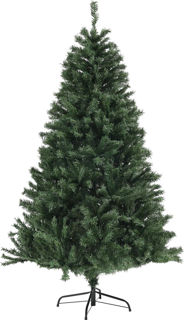 HOMCOM Brad de Crăciun, Brad de Crăciun Artificial cu 1000 Crengi din Oțel și Plastic, Ø110 x180 cm, Verde | Aosom Romania