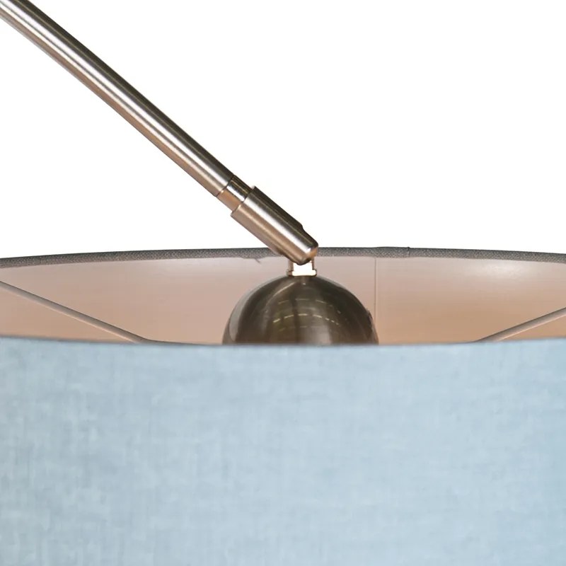 Lampă cu arc din oțel cu abajur 35/35/20 albastru reglabil - XXL
