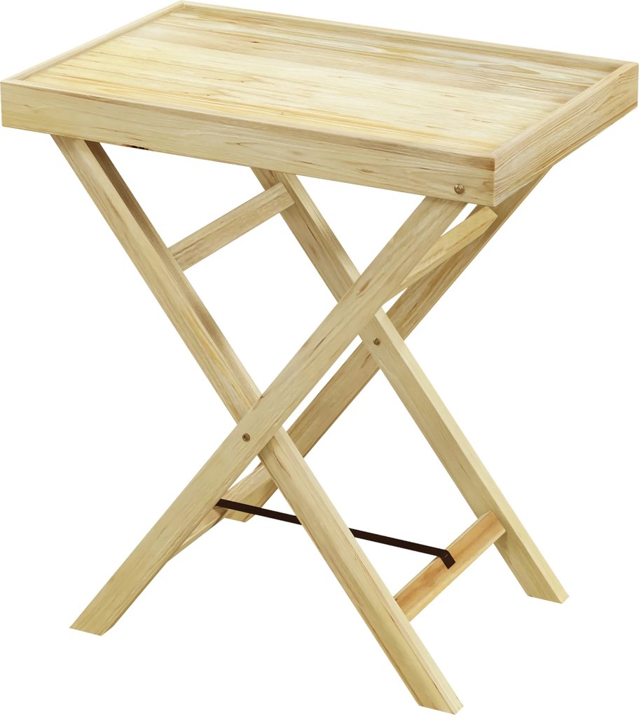 Outsunny Masă de grădină exterior rectangulară din lemn pentru balcon terasă 68L x 44l x 75H cm Natural | Aosom Romania