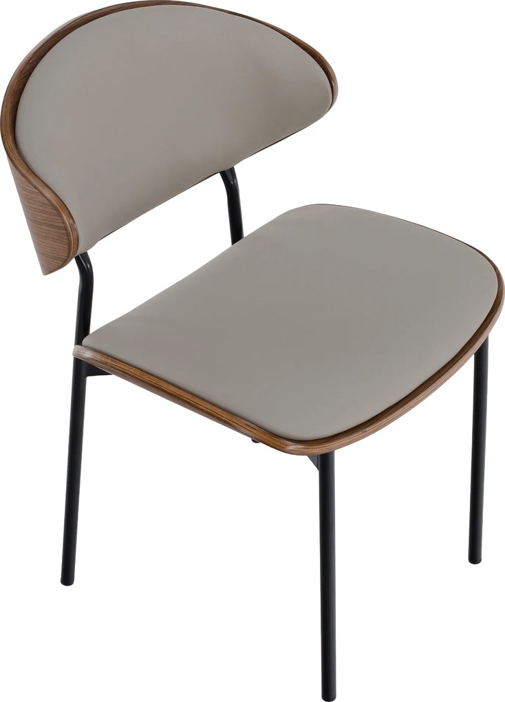 Scaun de sufragerie, bej/nuc/negru, MARSIA