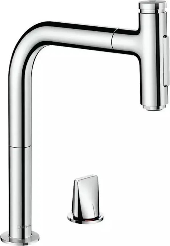 Baterie bucatarie cu dus extractibil Hansgrohe Metris M71 200 sBox cu 2 jeturi 73818000