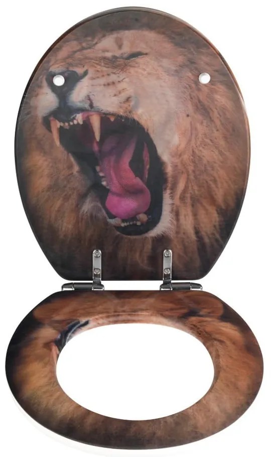 Capac WC din lemn 3D Wenko Lion, 44,5 x 38 cm