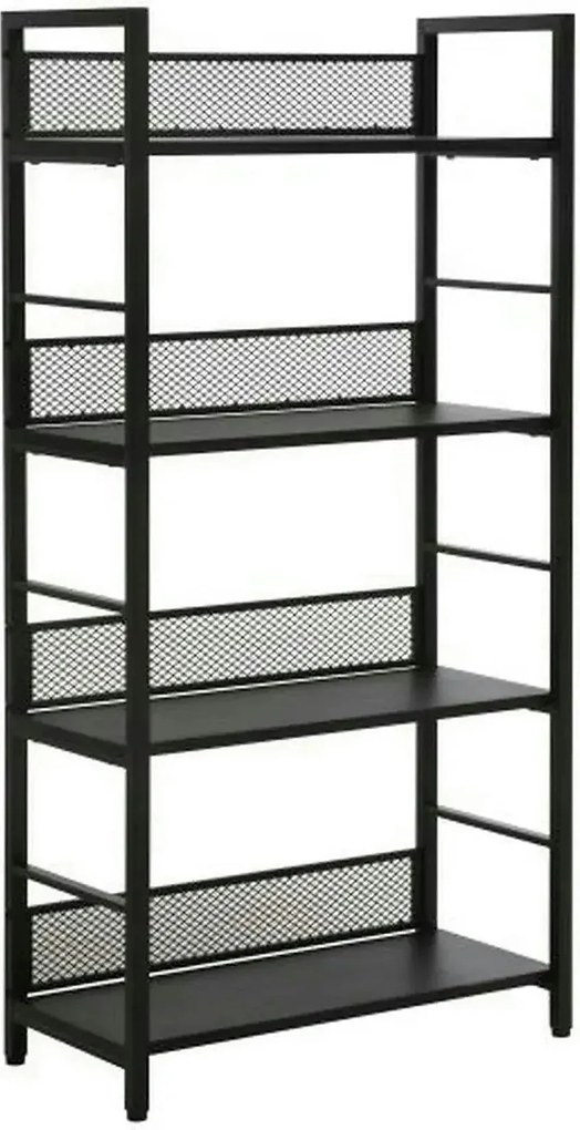 Etajera RAW R5, negru, PAL laminat/metal, 60x28x154 cm