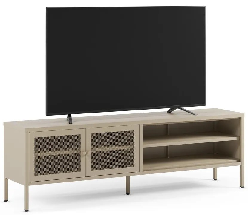 Comodă TV crem din metal 160x50x35 cm Fayna – Marckeric