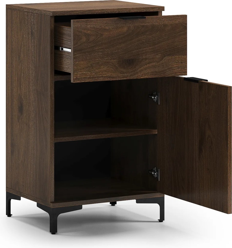 Mazzoni Comodă LANA K-50S Nuc Elegant - DULAP VERTICAL CU SERTAR