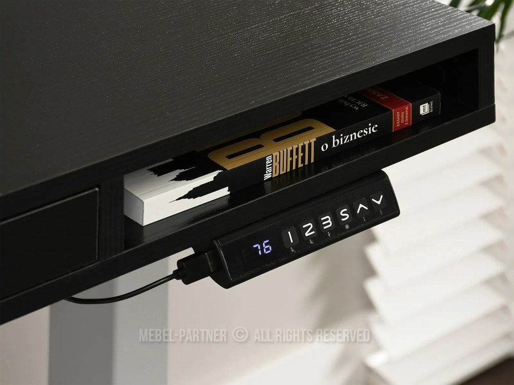 Masă PC Osto 120 (lemn negru + negru). 1109827