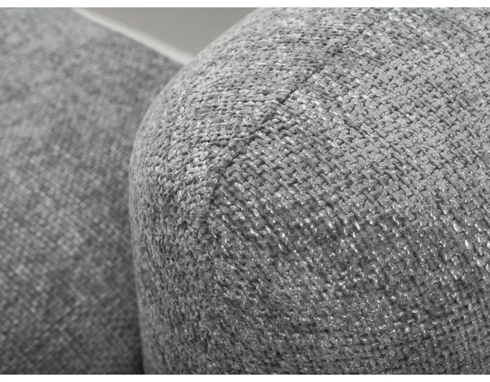 Colțar gri extensibil/cu spațiu de depozitare cu tapițerie din chenille (cu colț pe partea stângă/cu șezlong) Mele – Makamii