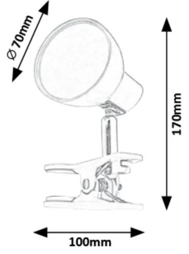 Veioza, lampa de birou cu clema design modern Noah alb